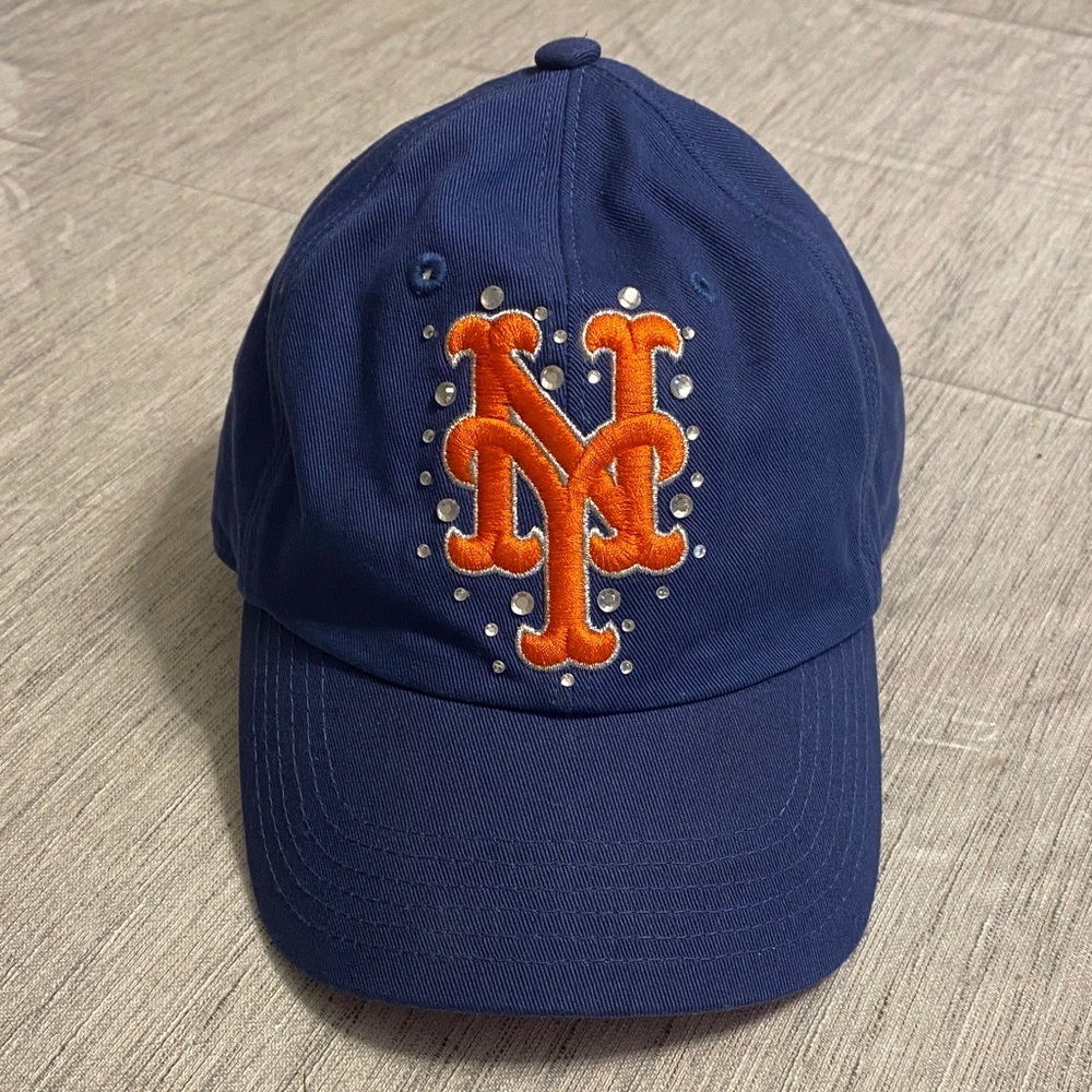 PINK Mets Blue Baseball Cap with Orange 'NY' Logo